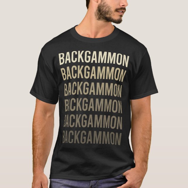 Brown Text Backgammon T-Shirt (Front)