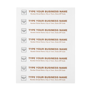 Brown Text Business Wrap Around Address Label