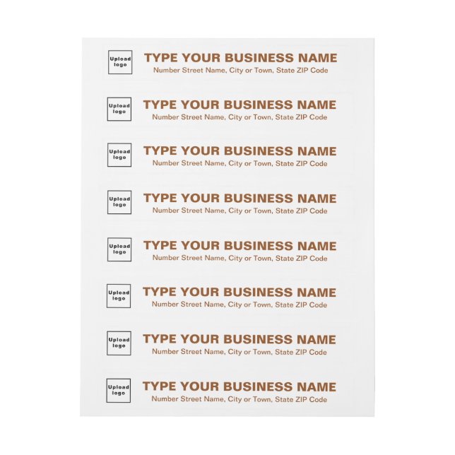 Brown Text Business Wrap Around Address Label (Sheet)