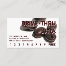 Brown Text Coffee Beans Drink Punch Card