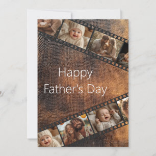 Brown Texture Film Strip Photo Father's Day Card