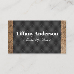 Brown Texture Leather Black Upholstered Business Card