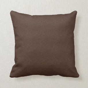 Brown Textured Leather Cushion