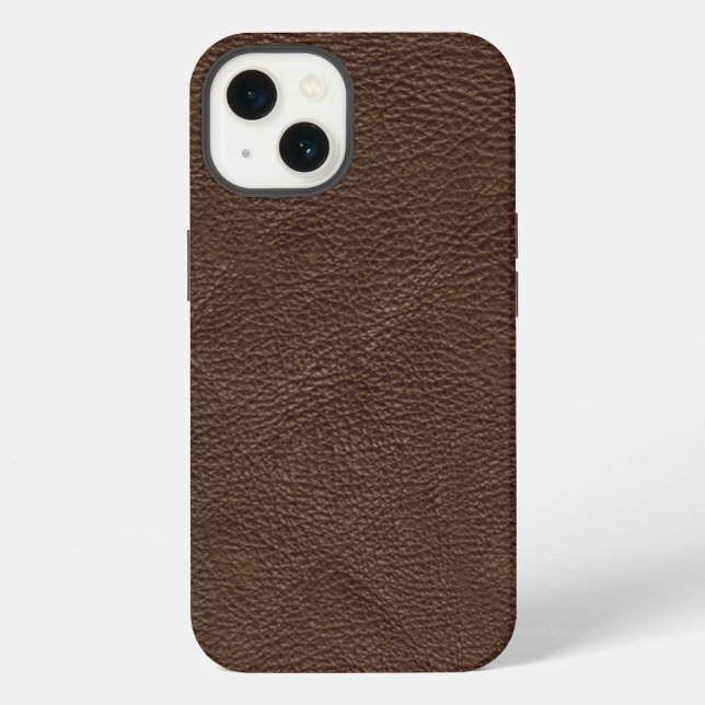 Brown Textured Leather iPhone Case (Back)