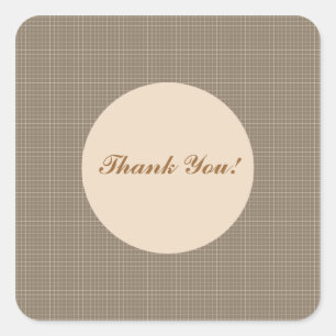 Brown Thank You Square Sticker