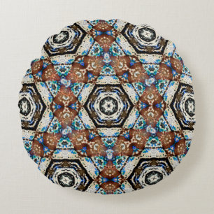 Brown thick thread mesh is what it looks like thr round cushion