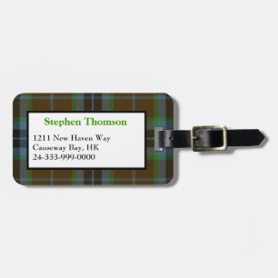 Brown Thomson Tartan Plaid Luggage Tag