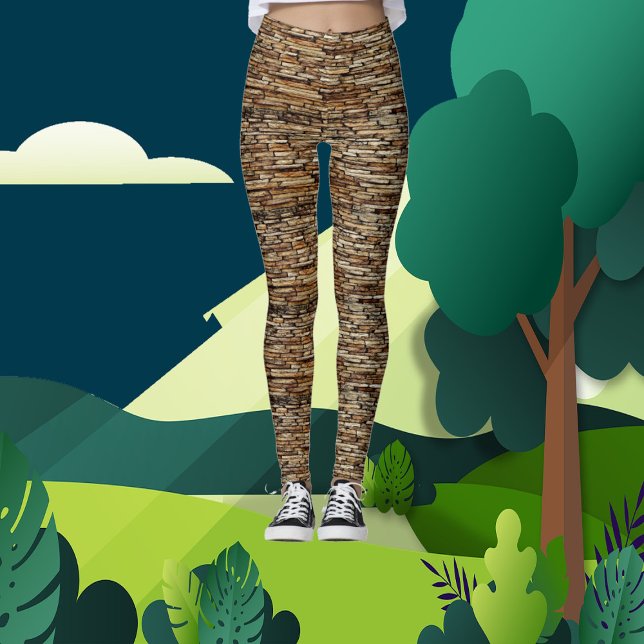 Brown Tile Abstract Art Modern Chic Party | Casual Leggings (Brown Tile Abstract Art Modern Chic Party | Casual Leggings)