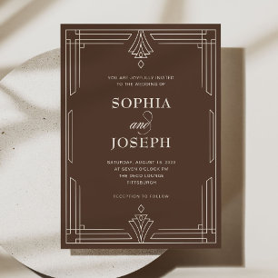 Brown Timeless and Elegant Wedding Invitation