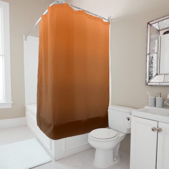 Brown to Orange Fade  Shower Curtain (In Situ)