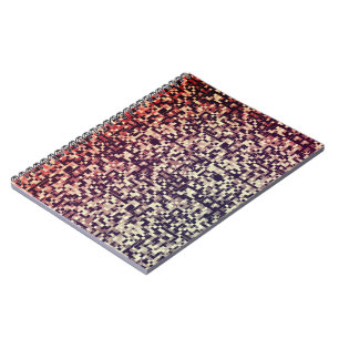 Brown to red, tile or small squares type pixeled notebook