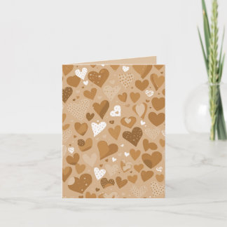 Brown-toned hearts pattern. announcement