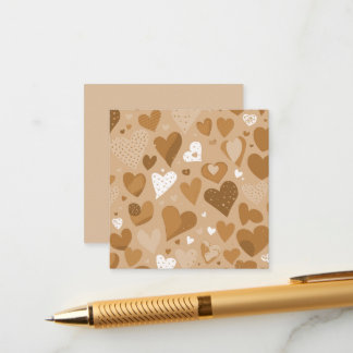 Brown-toned hearts pattern. enclosure card