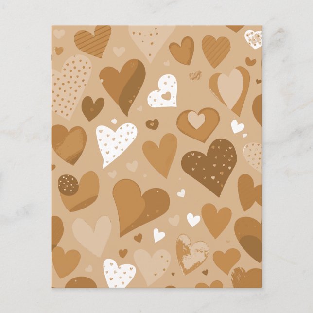 Brown-toned hearts pattern. flyer (Front)