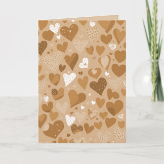 Brown-toned hearts pattern. invitation