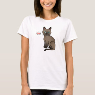 Brown Tonkinese Cat Love T-Shirt