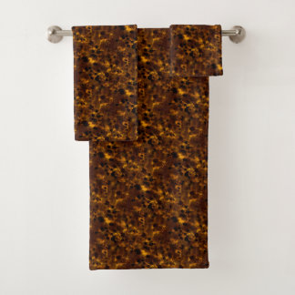 Brown Tortoise print Bath Towel Set