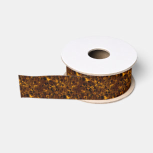 Brown Tortoise print Grosgrain Ribbon