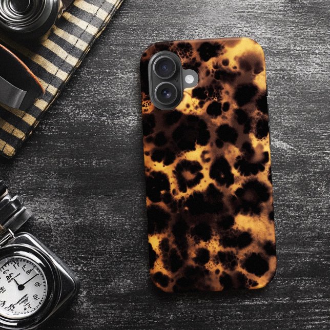Brown Tortoiseshell Tortoise Snow Leopard Print Case-Mate iPhone Case (Brown Tortoiseshell Tortoise Snow Leopard Print Case-Mate iPhone Case)