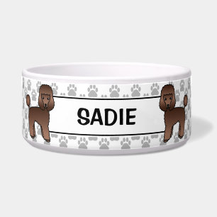 Brown Toy Poodle Cute Cartoon Dog & Name