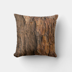 Brown tree bark in closeup photography cushion