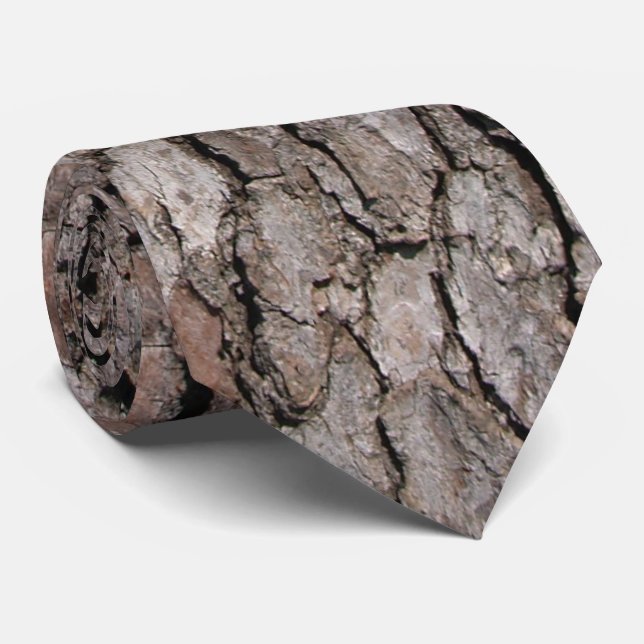 Brown Tree Bark Necktie (Rolled)