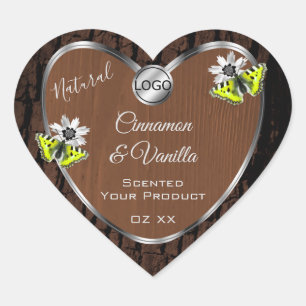 Brown Tree Bark Silver Frame Product Labels Logo