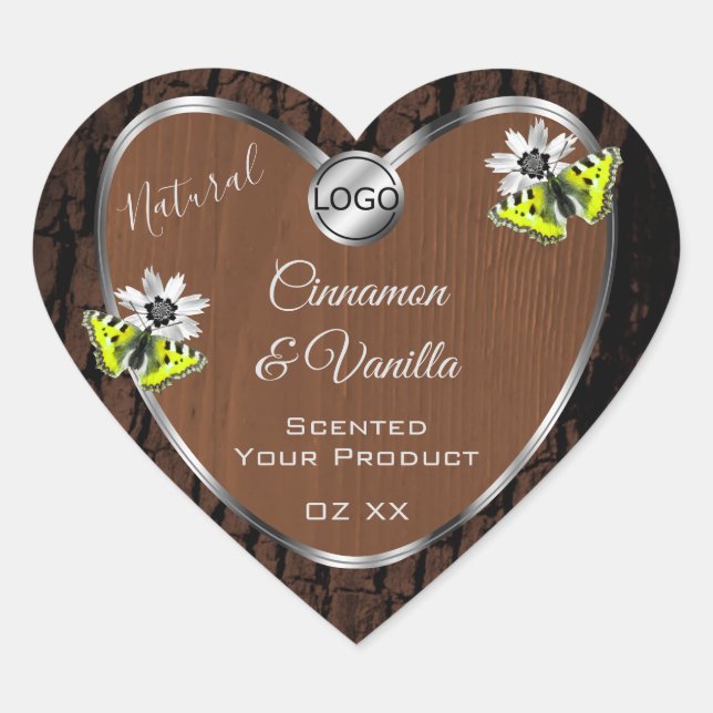 Brown Tree Bark Silver Frame Product Labels Logo (Front)