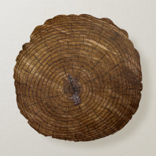 Brown tree trunk round cushion