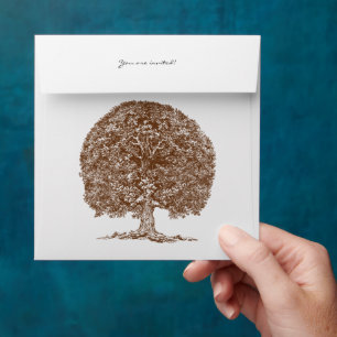 Brown Tree Wedding Envelopes