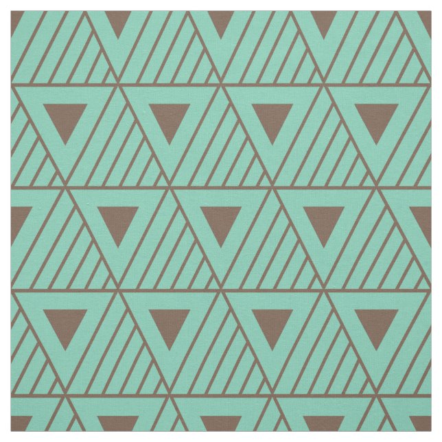 Brown Triangles Modern Pattern Custom Background Fabric (Swatch)