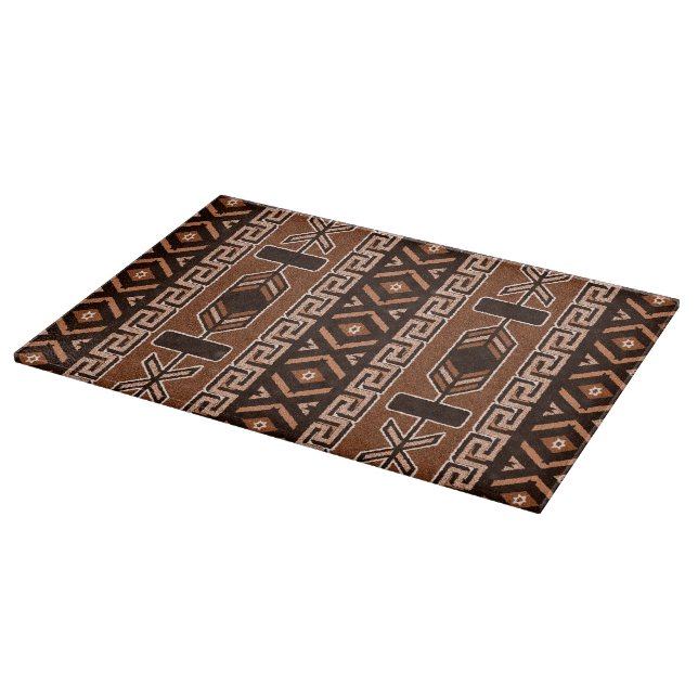 Brown Tribal Aztec Pattern Cutting Board (Corner)