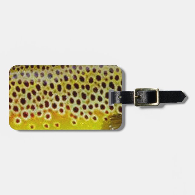 Brown Trout by PatternWear© Luggage Tag (Front Horizontal)