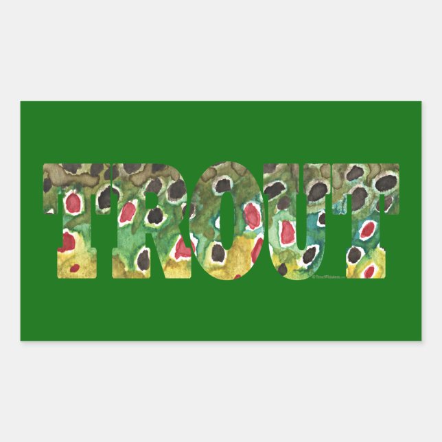 Brown Trout Design Rectangular Sticker (Front)