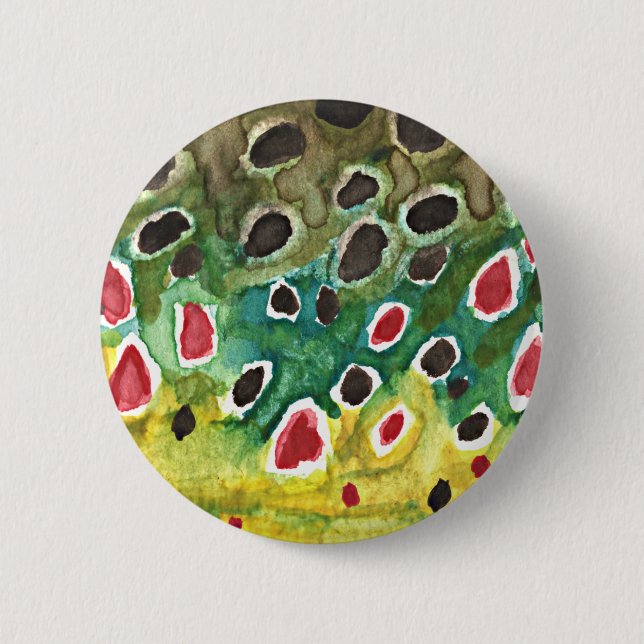 Brown Trout Fish 6 Cm Round Badge (Front)
