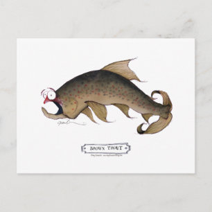 Brown Trout fish, tony fernandes Postcard