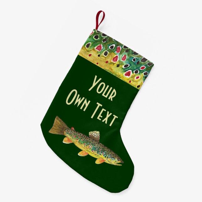 Brown Trout Fishing | Angler's Small Christmas Stocking (Front (Hanging))