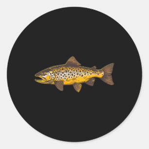 Brown Trout Fishing Fly Fishing Outdoors And Natur Classic Round Sticker