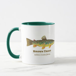 Brown Trout Fishing Ichthyology. Him, Her Mug