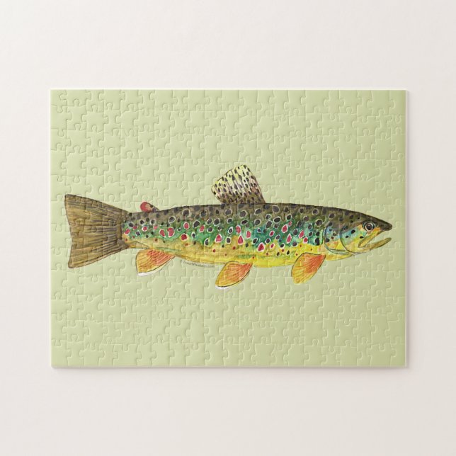 Brown Trout Fishing Jigsaw Puzzle (Horizontal)