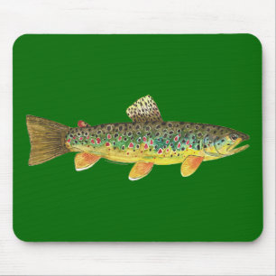 Brown Trout Fishing Mouse Pad