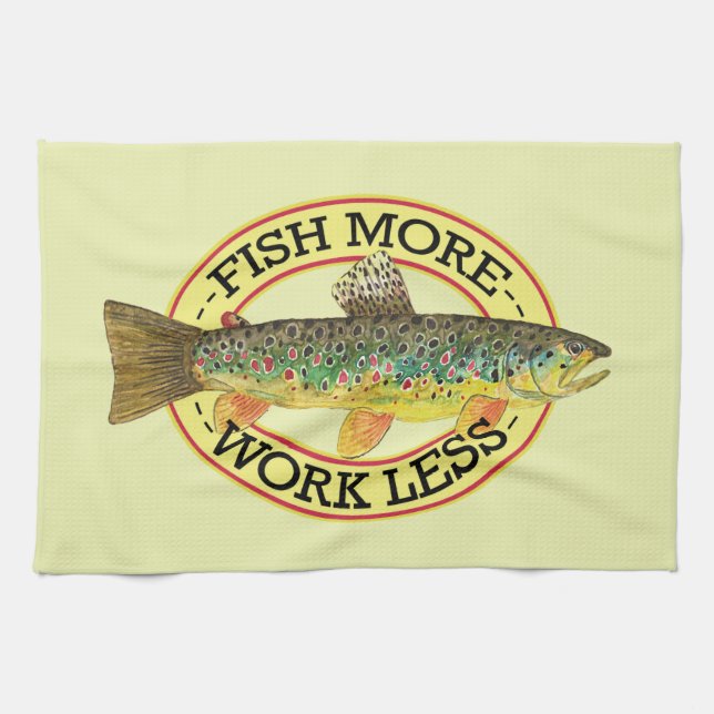 Brown Trout Fishing Tea Towel (Horizontal)