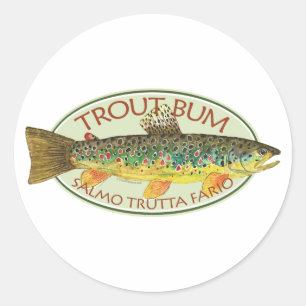 Brown Trout Fly Fishing Angling Classic Round Sticker