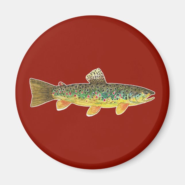 Brown Trout Fly Fishing Fisherman Angler Magnet (Front)