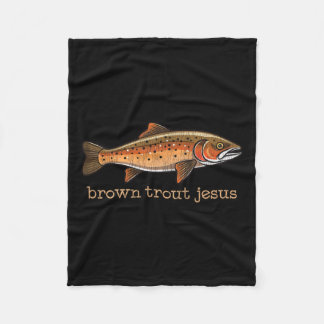 Brown Trout Fly Fishing Fisherman Fish Humour Joke Fleece Blanket