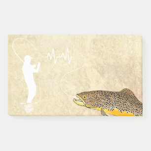 Brown Trout Fly Fishing Lure  Post-it Notes