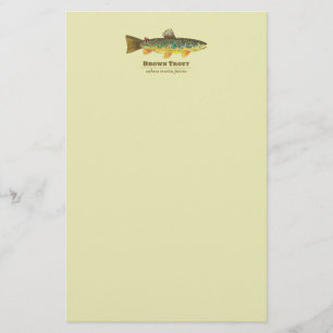 Brown Trout Latin Ichthyology Stationery