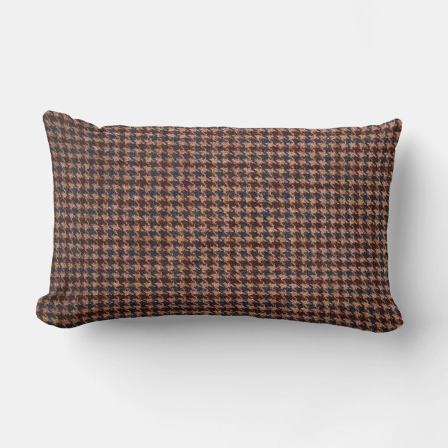 Brown tweed pattern lumbar cushion (Front)