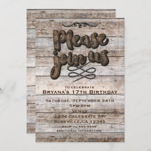 Brown Type Rustic Wood Elegant Invitation