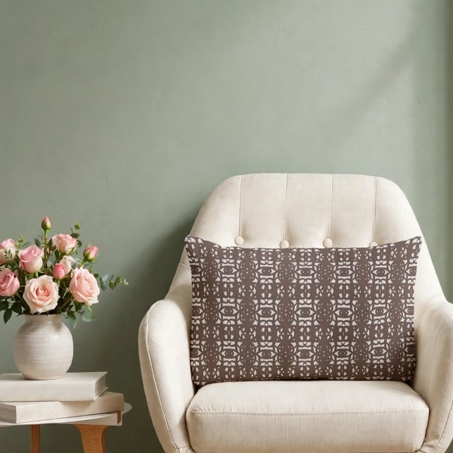 Brown Unique Abstract Pattern Lumbar Cushion (Creator Uploaded)